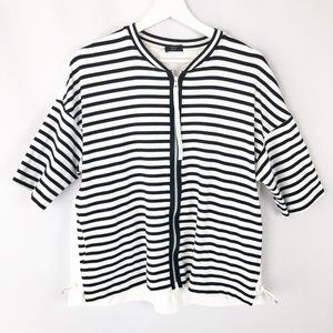 Marc Cain Sports Oversized Preppy Nautical Coastal Knit Cardigan Athletic Top